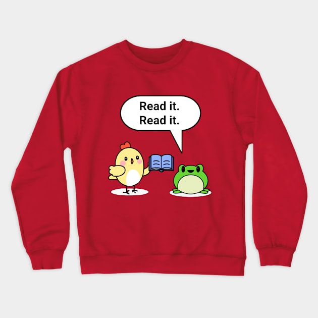 "A chicken walked into a library" joke Crewneck Sweatshirt by Distinct Designs NZ